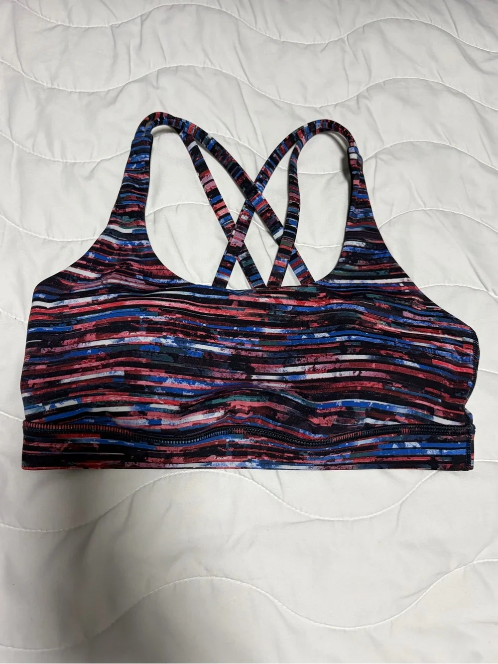 Lululemon Time To Sweat Bra Hinshu Alpine Multi Striped Size 6